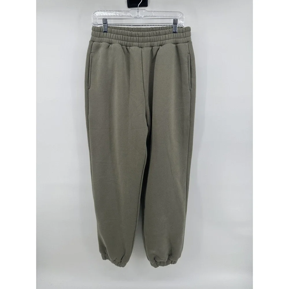 Comfrt Joggers Unisex M Olive Green Relaxed Fit Elastic Ankle Solid